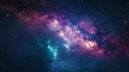 Fantasy Starry Night Sky in Blue and Purple A Magical Journey Through Celestial Colors and Dreamlike Landscapes