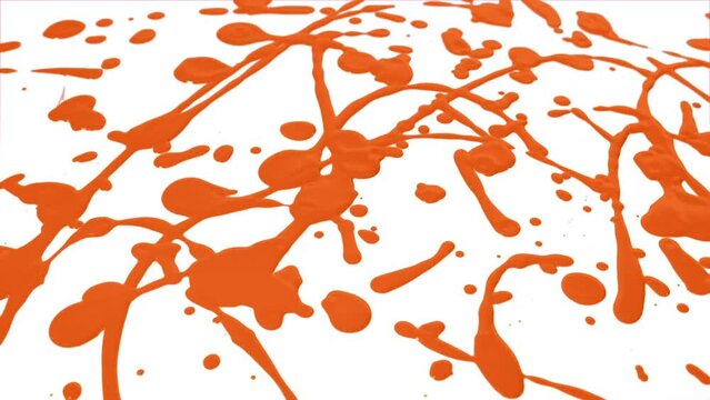 Vibrant Paint Splatting On White Canvas