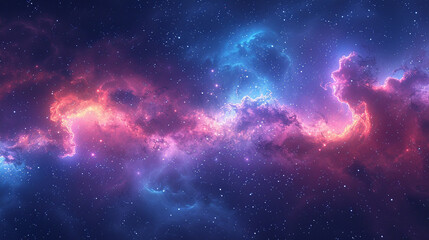 Obraz premium Fantasy Starry Night Sky in Blue and Purple A Magical Journey Through Celestial Colors and Dreamlike Landscapes