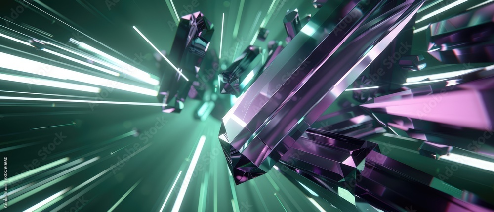 Poster light speed streak design for geometric shape abstract technology background