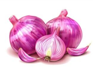 fresh Onion isolated on white background