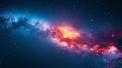 Fototapeta premium Fantasy Starry Night Sky in Blue and Purple A Magical Journey Through Celestial Colors and Dreamlike Landscapes