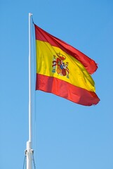 Mast Bearing The Spanish National Flag