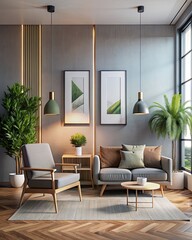 Modern living room interior with elegant furniture
