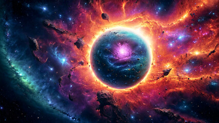 Naklejka premium A breathtaking space nebula galaxy