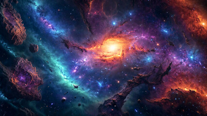 A breathtaking space nebula galaxy