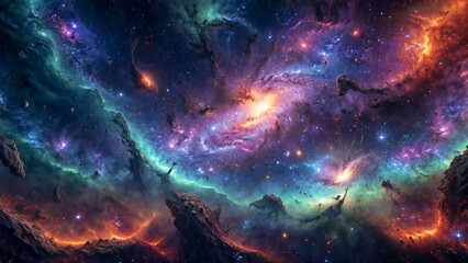 A breathtaking space nebula galaxy