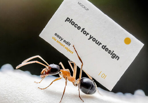 Ant carrying sign Mockup 06 Generative Ai