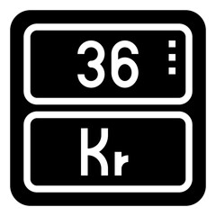 KRYPTON,periodic table,chemistry,science,element.svg