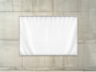 An image of a White Advertising Banner isolated on a white background