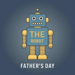 Naklejka premium Father's Day robots 