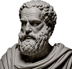 statue of Aristotle on transparent