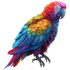 Fototapeta premium Colorful parrot with vibrant feathers showcasing a rainbow spectrum of colors. Perfect for nature and wildlife enthusiasts.
