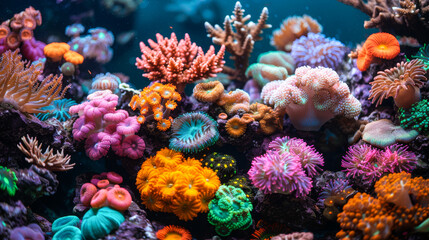 Obraz premium Diverse Marine Life of Vibrant Coral Reef