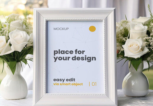 Church Wedding sign mockup 07 Generative Ai
