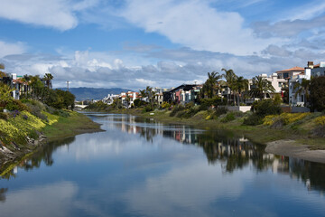 Ballona Lagoon houses, Los Angeles California