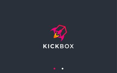 hexagon rocket logo design vector silhouette illustration