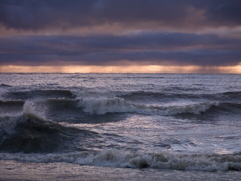 Stormy Waves On Lake Winnipeg, Gimli, Manitoba, Canada