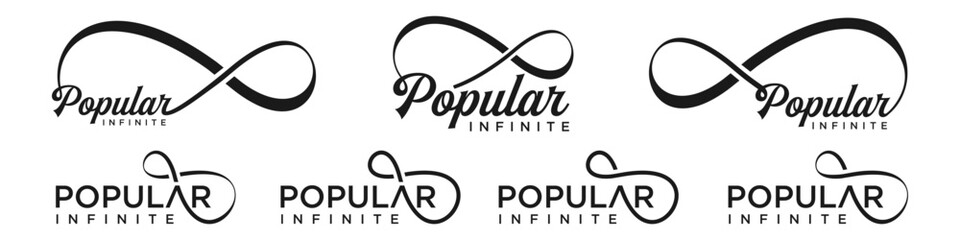 popular Infinity logo design, wordmark popular with Infinity icon combination, vector illustration