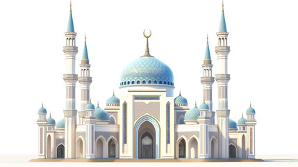 Obraz premium Eid Mubarak Islamic Masjid Mosque isolated on a transparent background