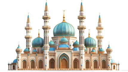 Eid Mubarak Islamic Masjid Mosque isolated on a transparent background