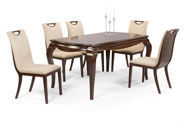Fototapeta premium classic dining table isolated on white background . table and chair