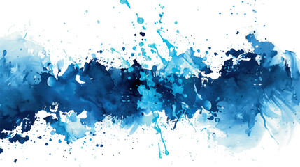  blue watercolor stain transparent background vector