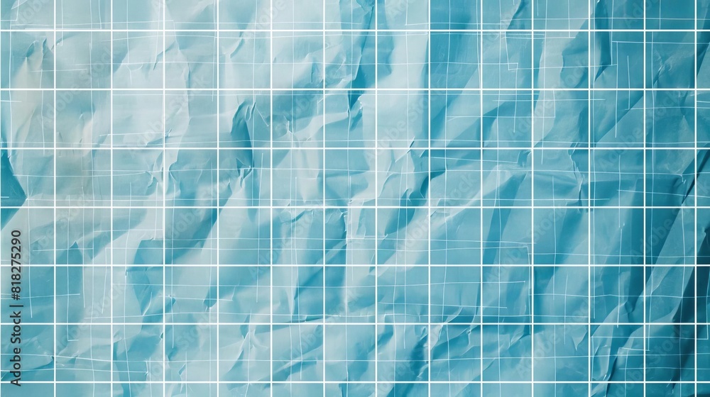 Aufkleber square grid pattern on blue chart paper background abstract geometric texture