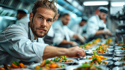 Experienced Chef Showcasing Culinary Skill in Kitchen