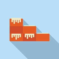 Colorful vector illustration in flat design of three melting bars, simulating a declining graph