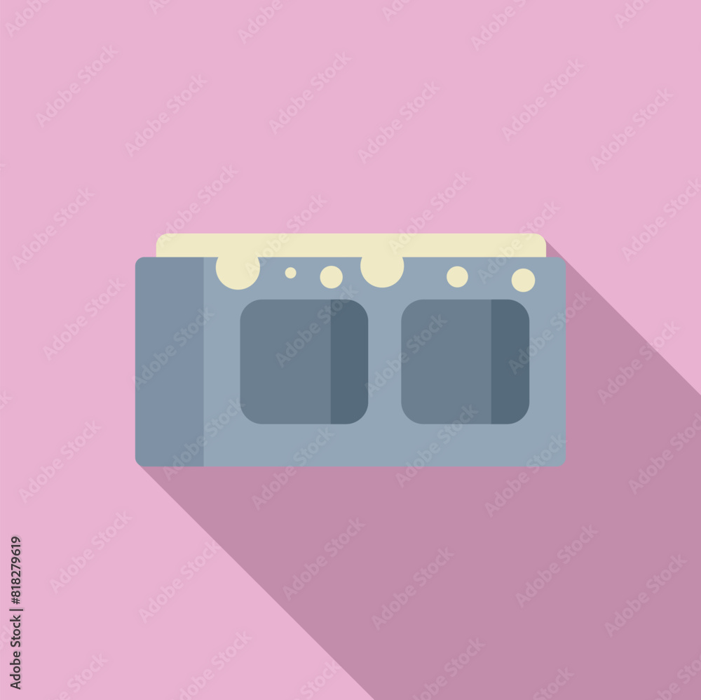 Poster minimalistic flat design of a calendar icon with shadow on a pink background