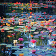 lilies in the pond