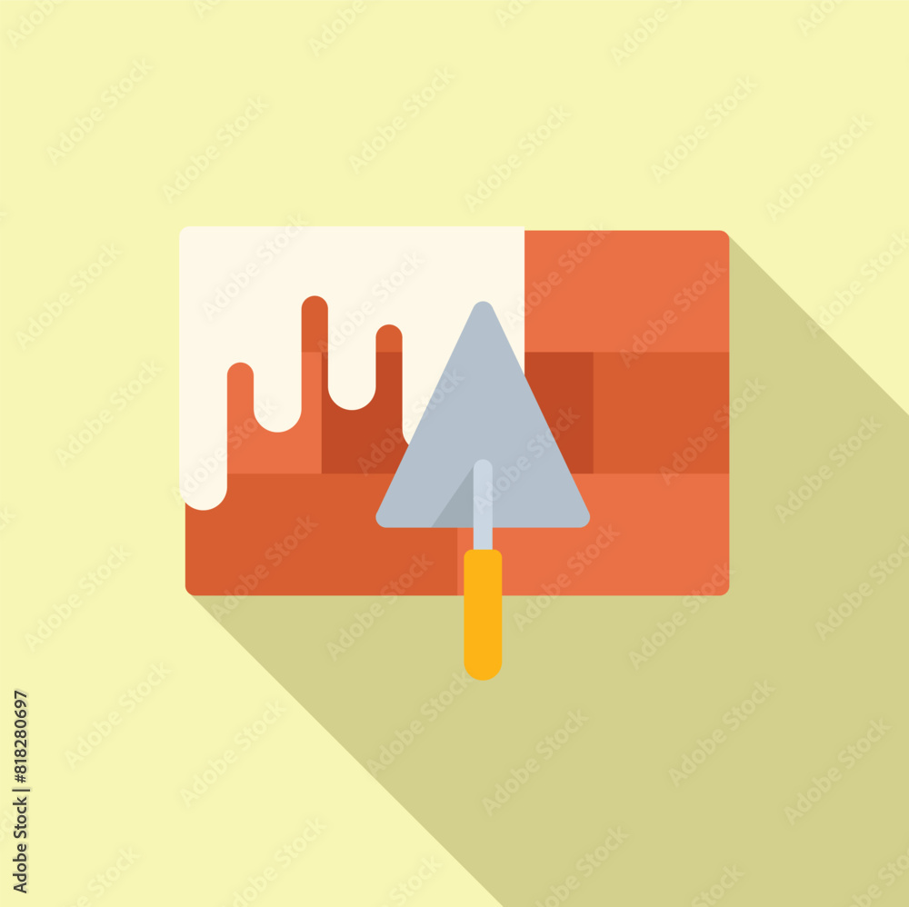 Sticker Minimalist icon illustration featuring an abstract paint swatch and a designer trowel