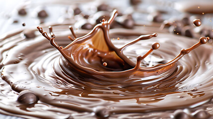 Chocolate splash, on white background