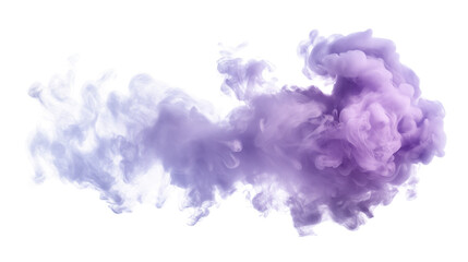 Fototapeta premium Mysterious Purple and White Smoke Cloud isolated on a transparent background