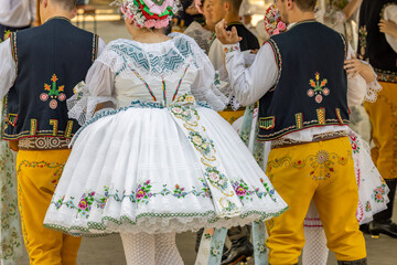 Detail of folk costume, Rakvice, Southern Moravia, Czech Republic