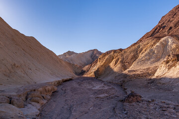 Sunrise Morning Sunshine in Golden Canyon, Death Valley National Park, California