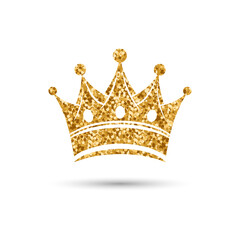 Gold glitter crown on a white background. Magic royal crown. Vector © Tatiana