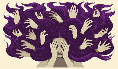 woman with hands in her hair, representing the feeling of being overwhelmed 