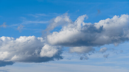 beautiful blue sky with soft white clouds for abstract background