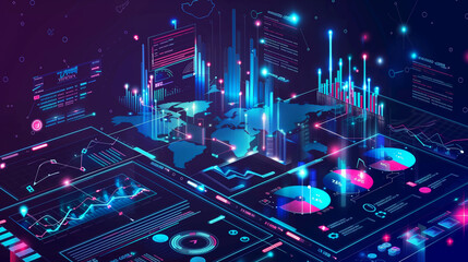 Technological Hub: A Futuristic City Overflowing With Data