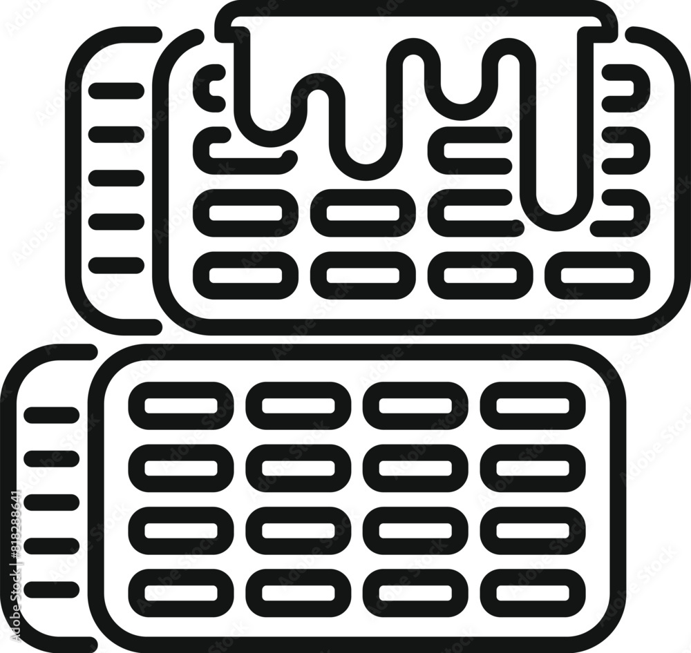 Aufkleber vector illustration of a stylized keyboard and mouse in a simple line art style
