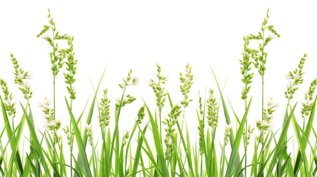 Rice Plant - Tall green plant with white flowers isolated on a transparent background