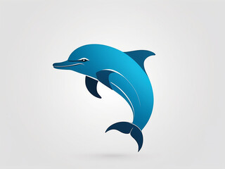Fototapeta premium abstract minimalist dolphin art logo for company or brand