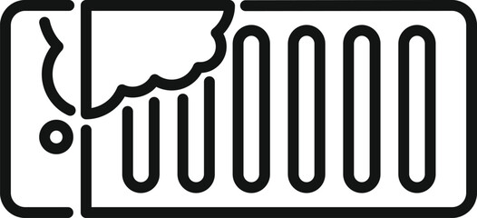 Black and white vector icon of a wallmounted air conditioner unit with cool air flow indication