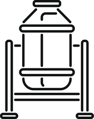 Black and white vector illustration of a modern fire hydrant
