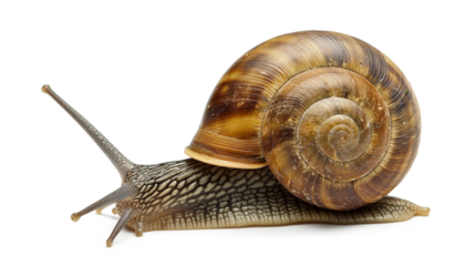 Snail, many angles, and view portrait side back head shot isolated on a transparent background