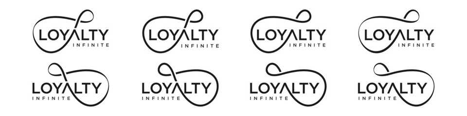 loyalty Infinity logo design, wordmark loyalty with Infinity icon combination, vector illustration