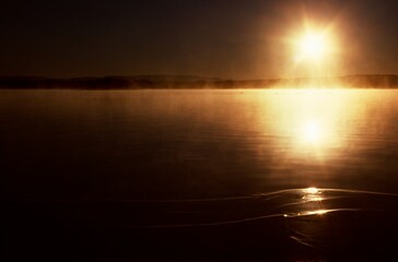 Sunrise On Water, Bosque Del Apache National Wildlife Refuge