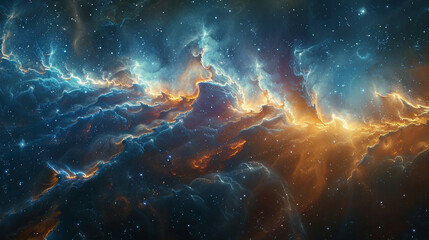 Cosmic Light Waves Exploring Nebula Art in the Vast Expanse of Space Through Mesmerizing Astrophotography